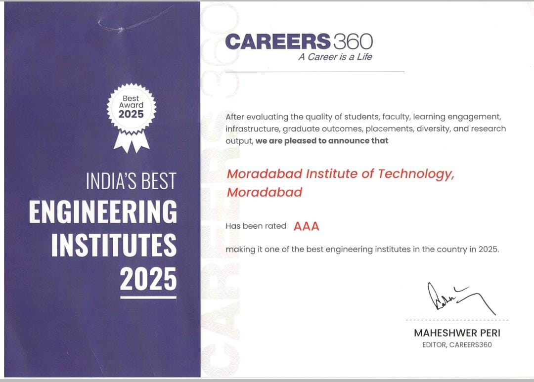 Careeer360 Certificate- MIT Moradabad